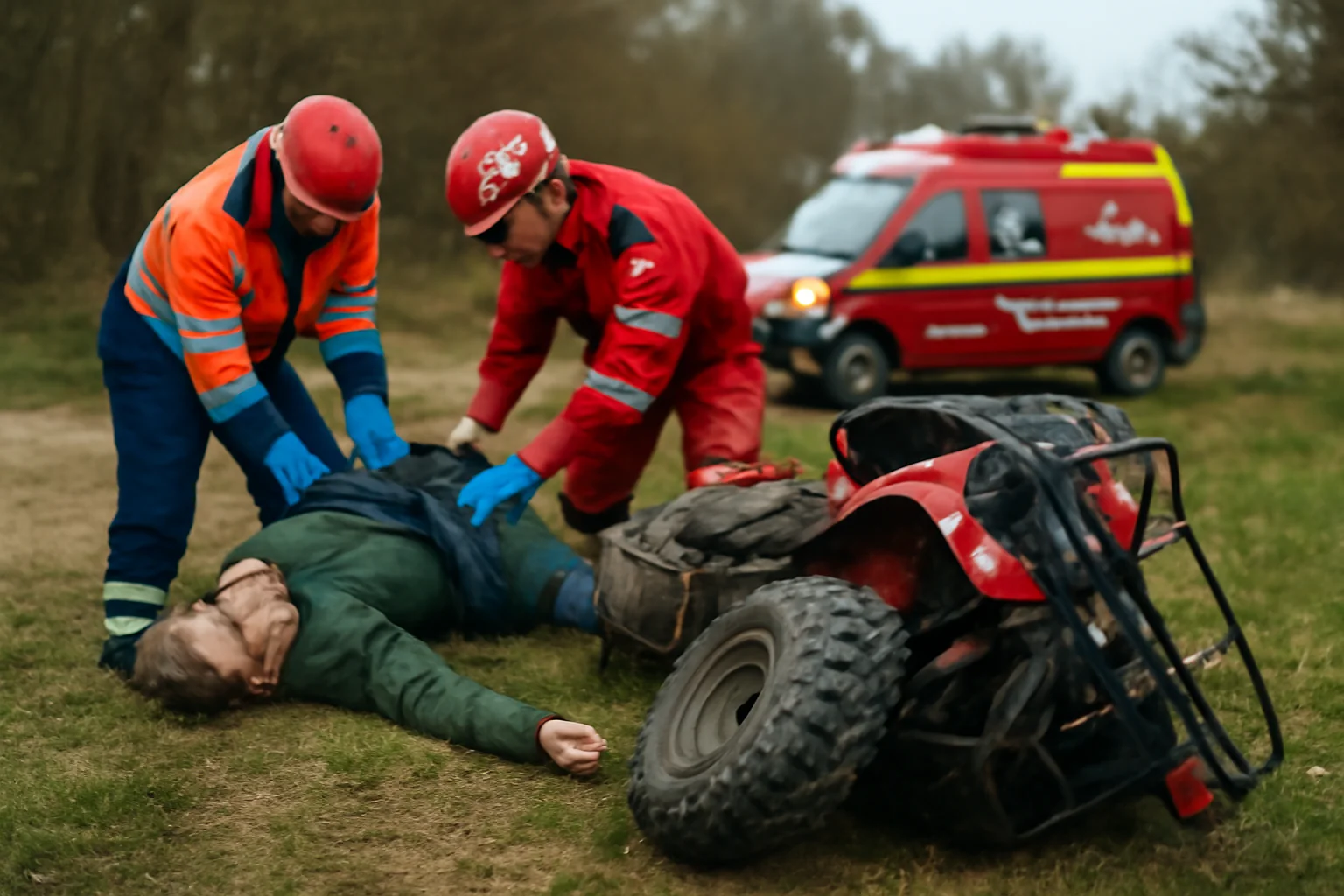 Accident ATV în Oaș – bărbat transportat la spital