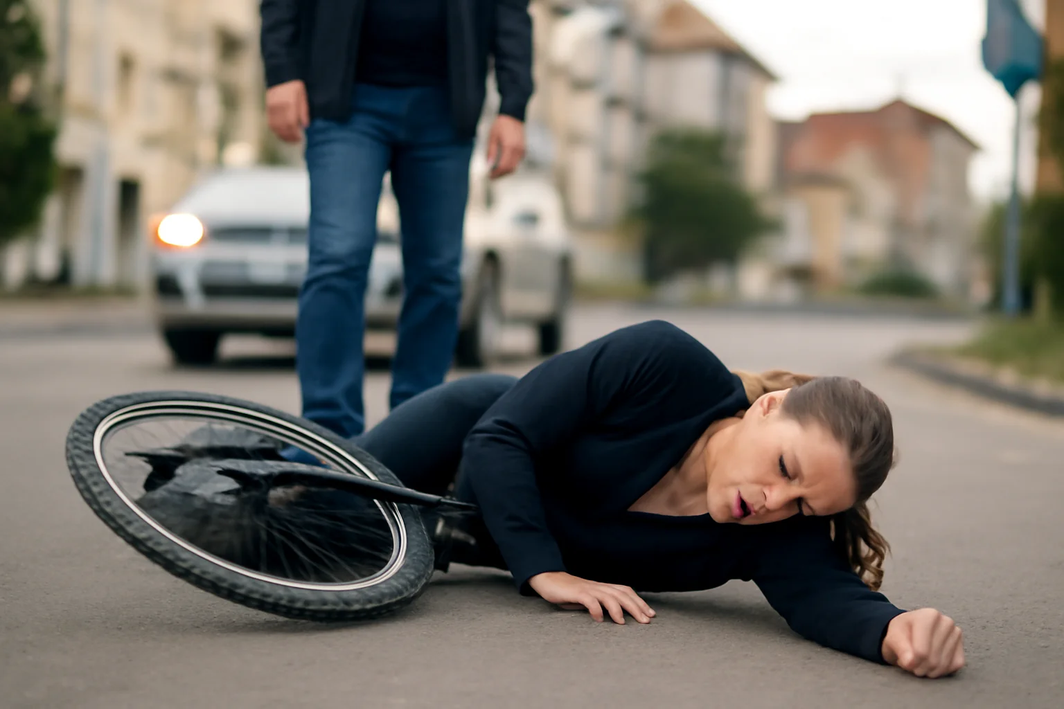 Accident cu biciclistă neglijentă în Satu Mare, victima spitalizată