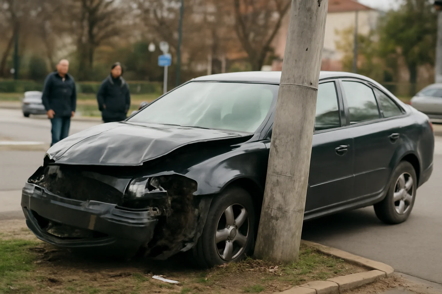Accident grav în Satu Mare: mașină lovită de un stâlp
