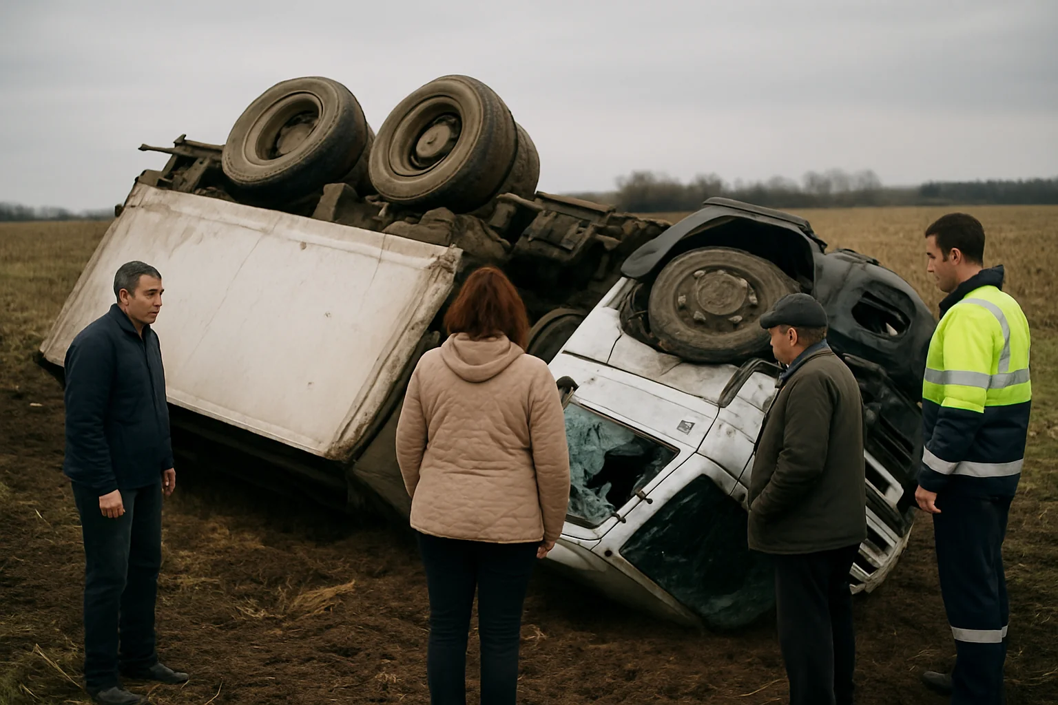 Accident în Satu Mare: Camion răsturnat între Medieș și Apa