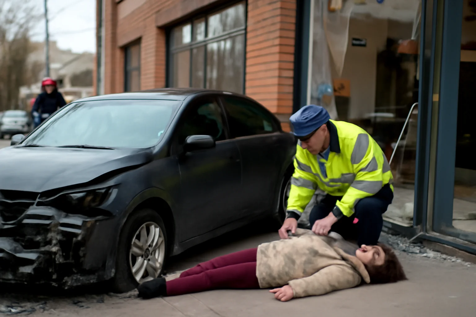 Accident pe Păuleștiului: mașină intră într-un magazin