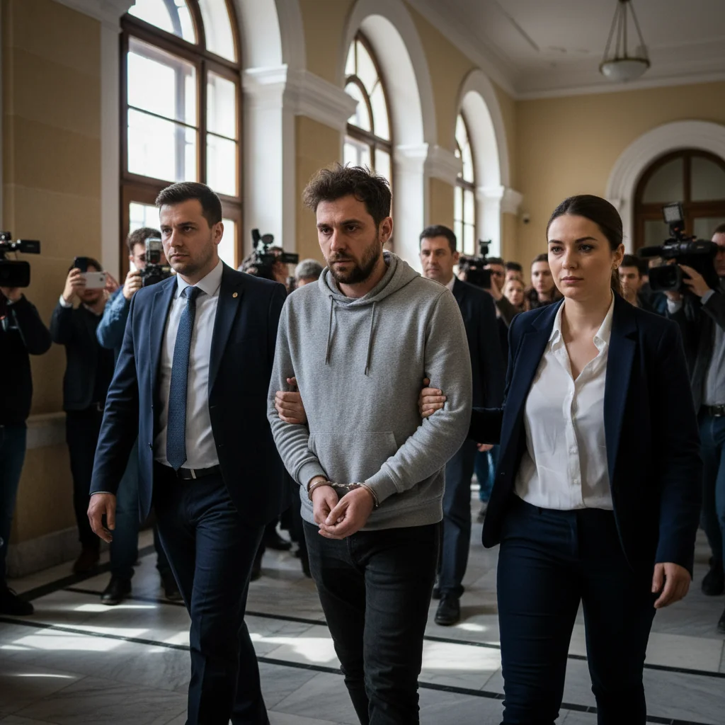 Autorul atacului de ieri, când și-a înjunghiat mortal soția la gât, a fost reținut și dus în fața instanței