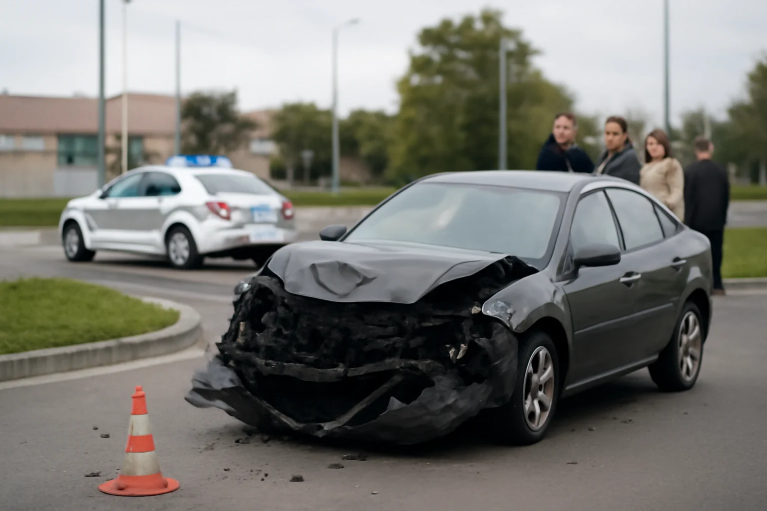 Coliziune între două autoturisme la sensul giratoriu din zona Parcului Industrial Satu Mare