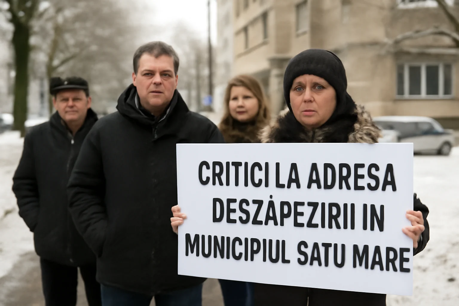 Critici privind deszăpezirea din Satu Mare: artere principale acoperite de zăpadă