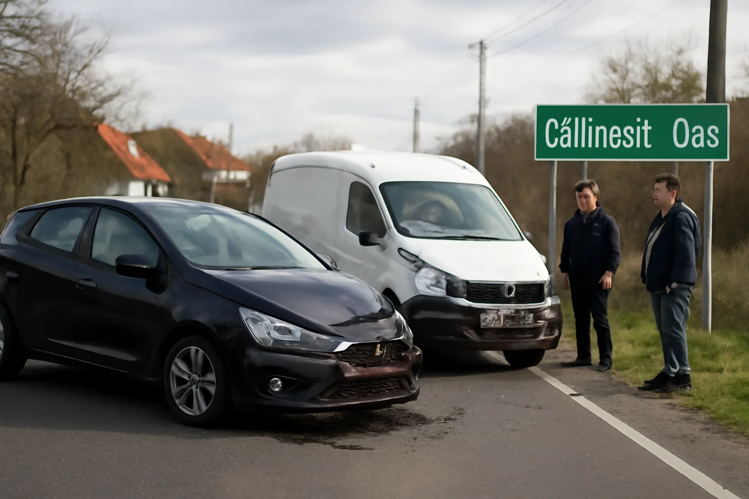 Eveniment rutier fără victime la intrarea în Călinești-Oaș, județul Satu Mare