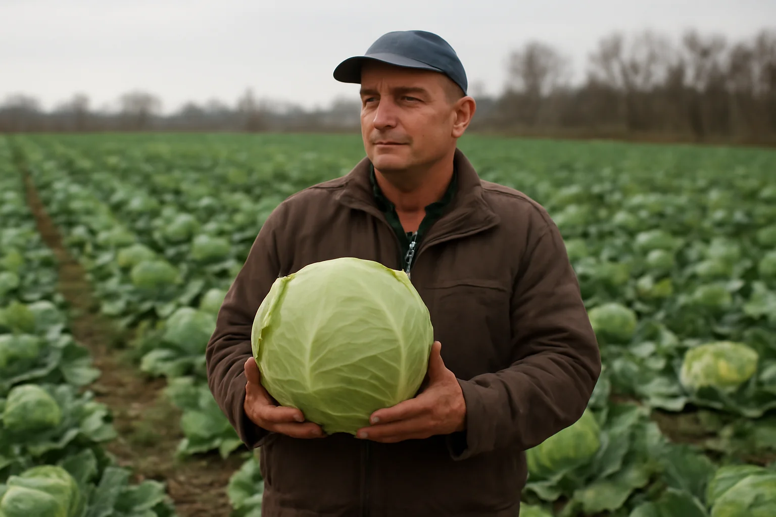 Fermier din Satu Mare își oferă gratuit toată varza rămasă pe câmp