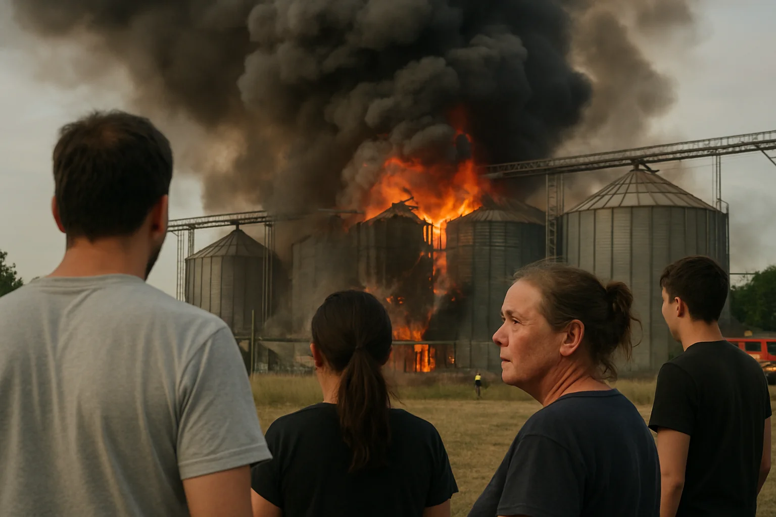 Incendiu la depozit de cereale în Adrian, Satu Mare