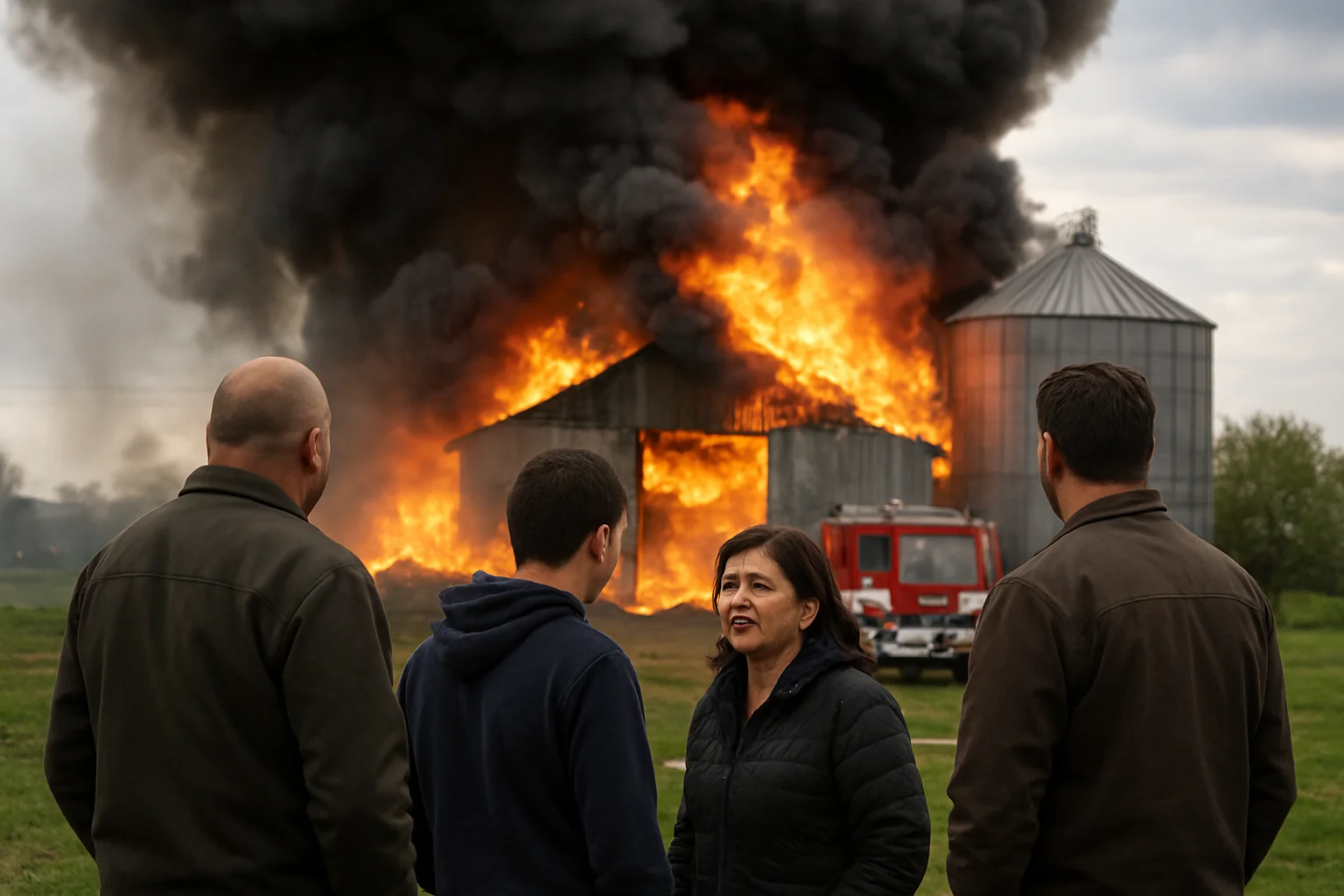Incendiu la o hală de cereale în Adrian, Satu Mare
