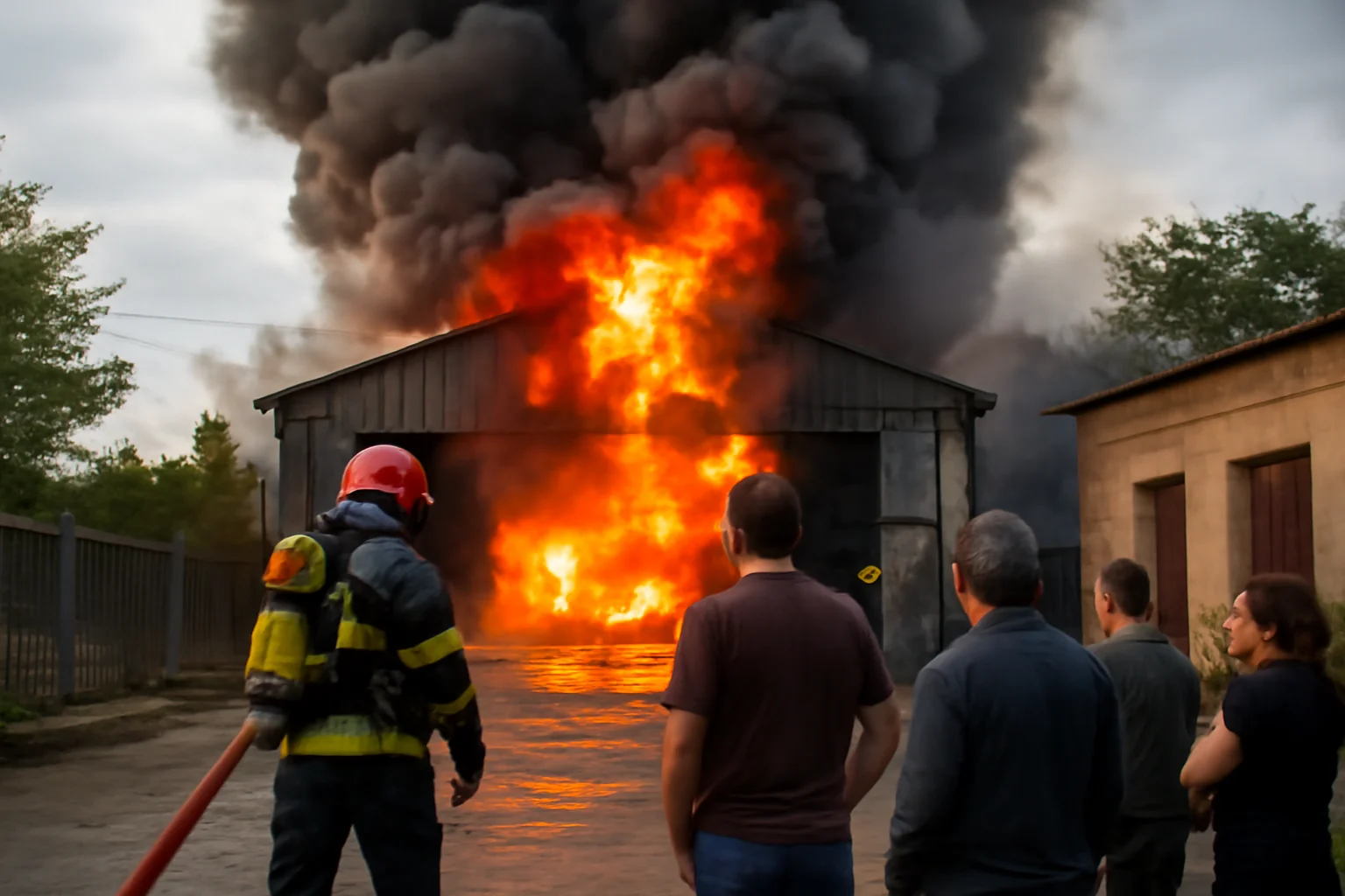 Incendiu la un depozit de unelte din Complexul Rachel, Satu Mare: intervenție cu risc de explozie