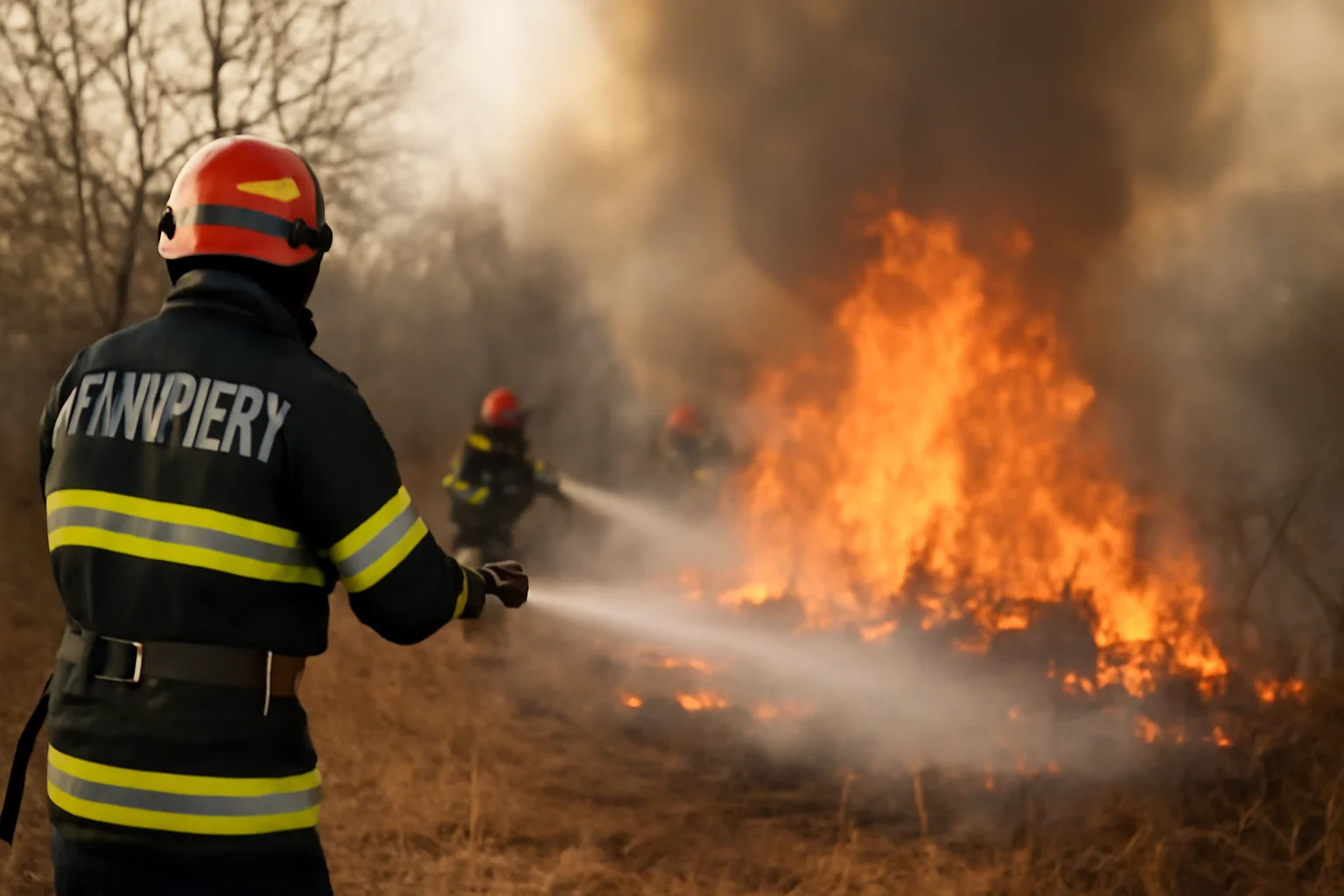 Intervenție de noapte a pompierilor la un incendiu în județul Satu Mare