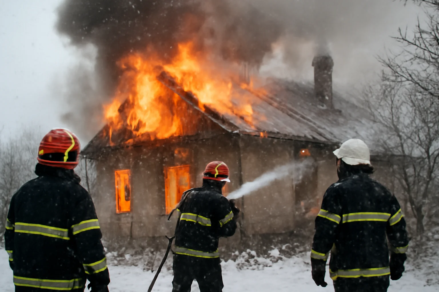 Intervenție dificilă a pompierilor la un incendiu de casă în Certeze, județul Satu Mare