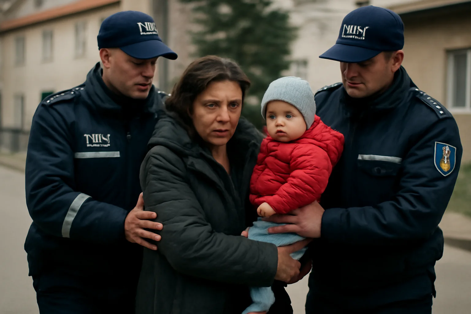 Mamă care apela la mila trecătorilor cu bebeluș de un an, ridicată de poliția locală și repatriată în județul Sălaj