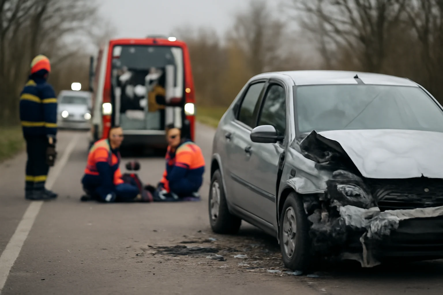 Mașină ieșită în decor în județul Satu Mare: doi copii răniți după pierderea controlului volanului