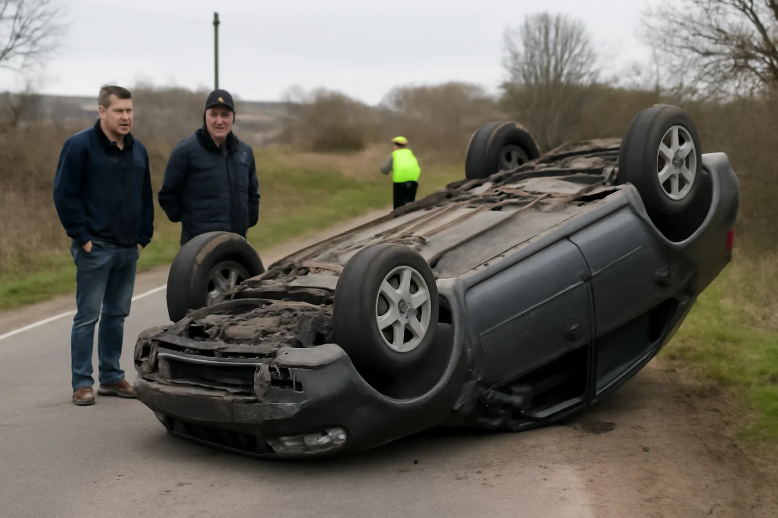 Mașină răsturnată pe DN 19F lângă Satu Mare: trei persoane rănite, între care un copil de 1 an