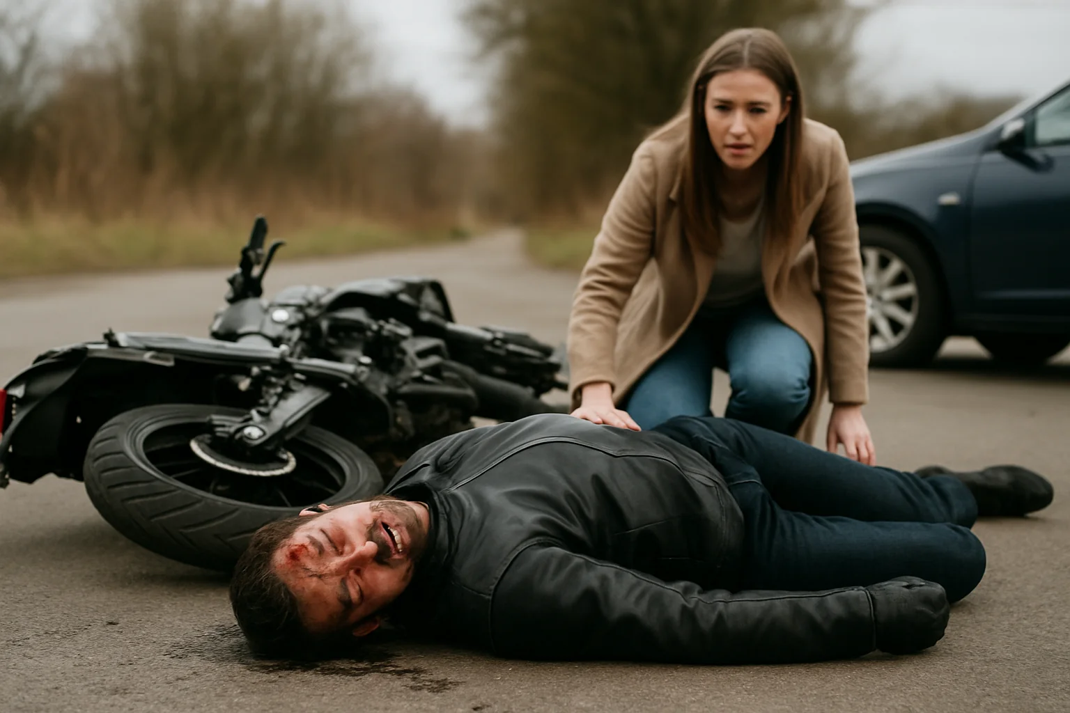 Motociclist grav rănit în accident provocat de o șoferiță