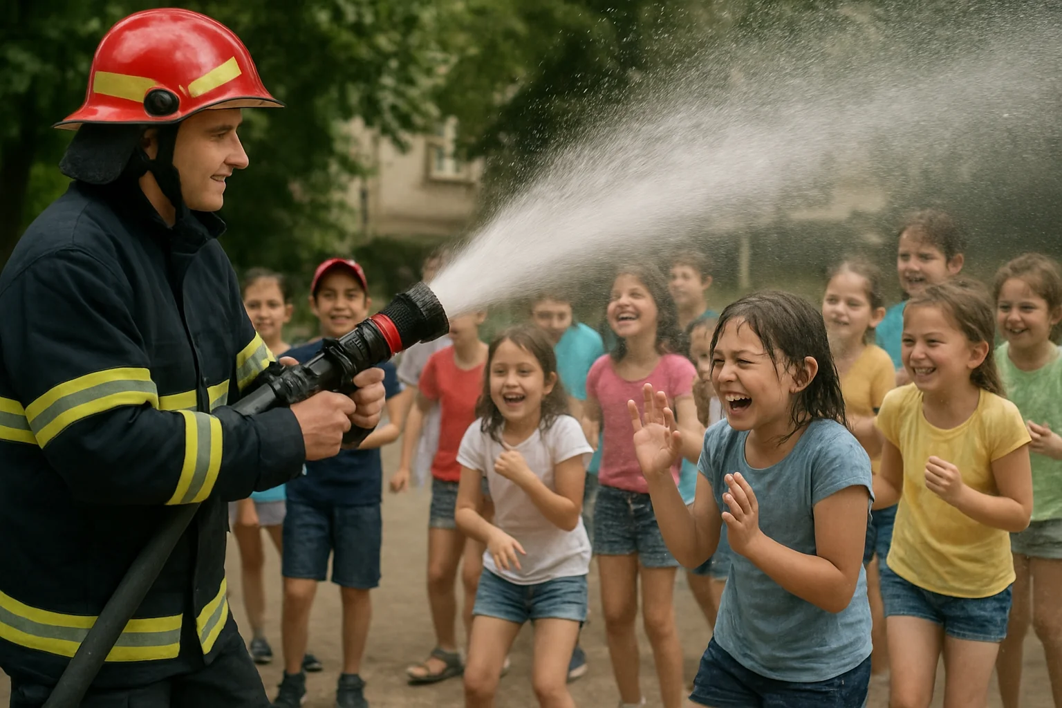 Pompierii au educat copiii la Școala de Vară Satu Mare