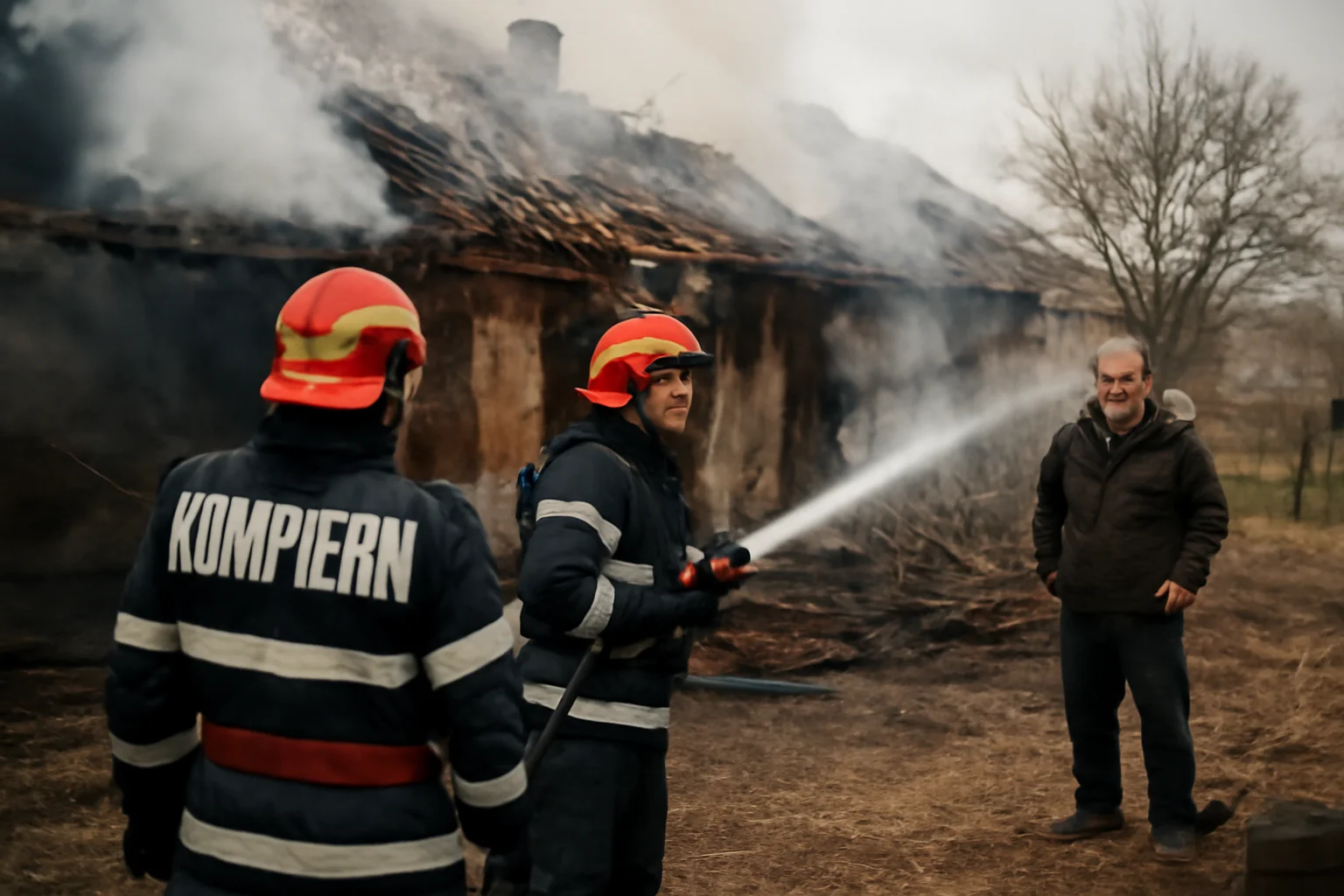 Pompierii din Satu Mare sting incendiul care amenința o casă