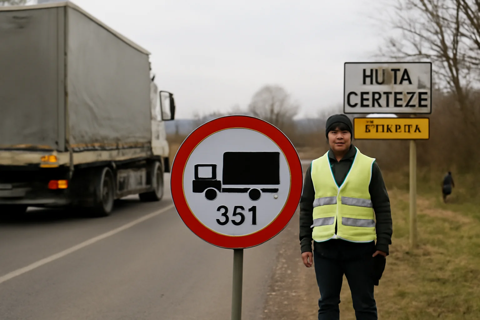 Restricție de tonaj pe DN 19 la Huta Certeze, Satu Mare, din cauza condițiilor de iarnă
