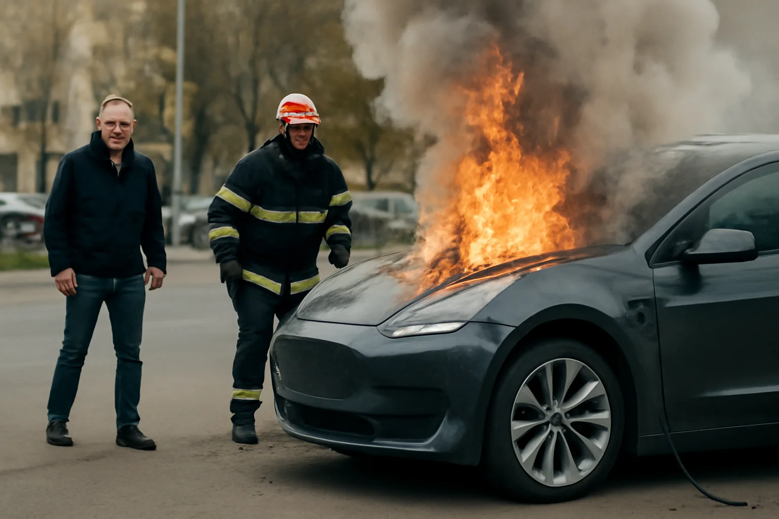 risc major de foc la un autoturism electric