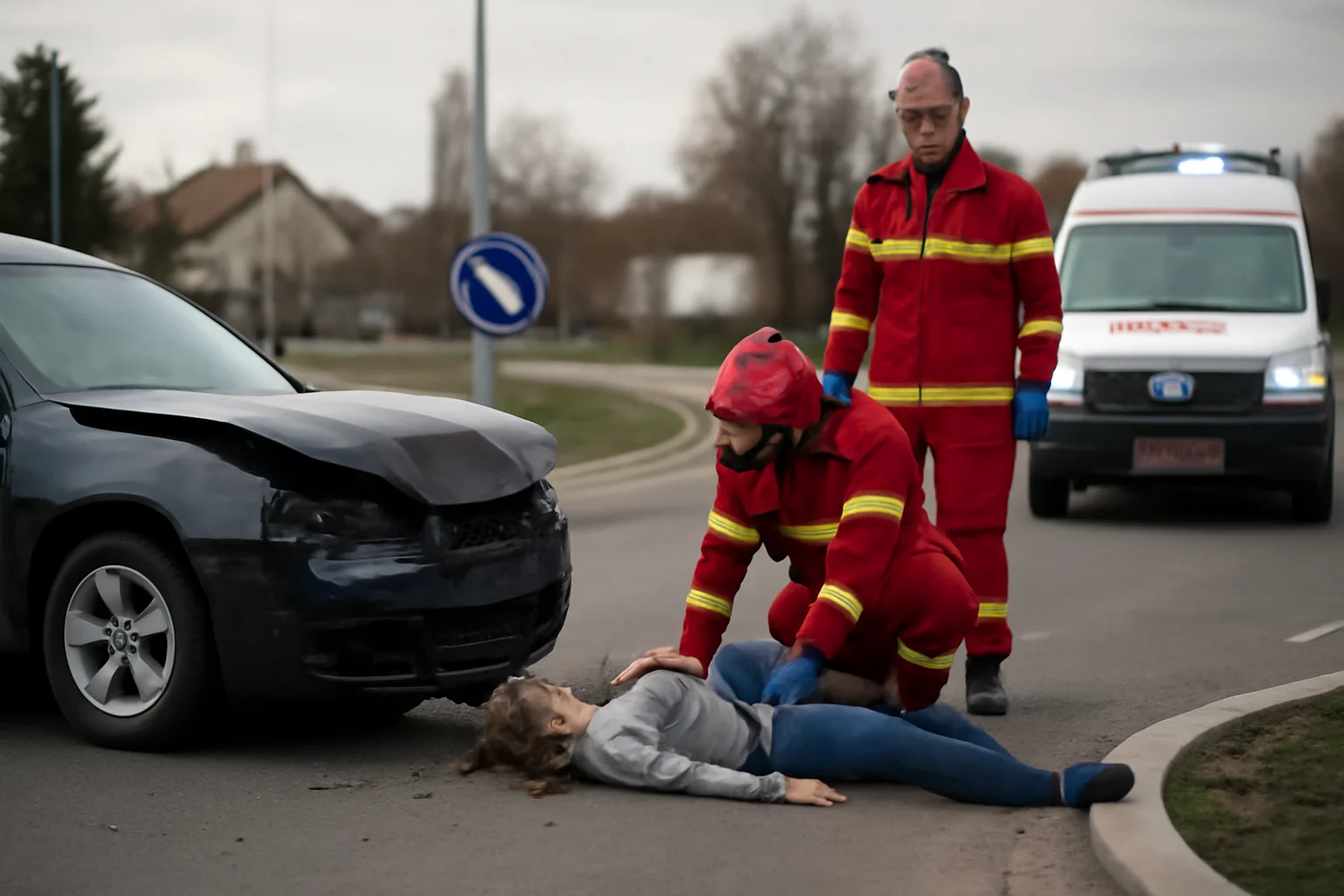 Șofer de 76 de ani implicat într-un accident rutier la un sens giratoriu din județul Satu Mare