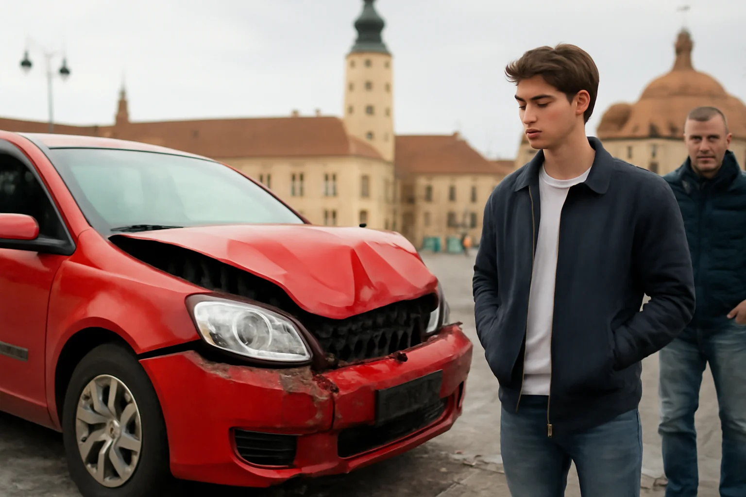 Șofer debutant implicat într-un accident rutier în zona Pieței Mari