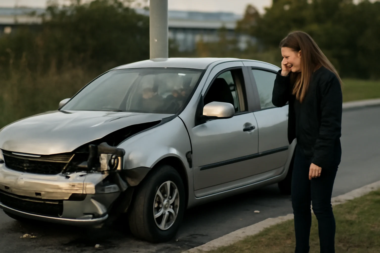 Șoferiță rănită după ce a cauzat un accident, joi seara, la ieșirea din Parcul Industrial