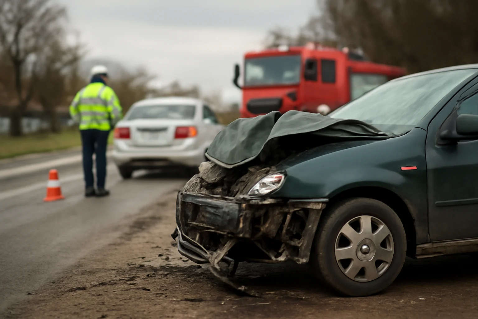 Tânăr rănit ușor într-un accident pe DJ 109L, la intrarea în Călinești-Oaș, județul Satu Mare