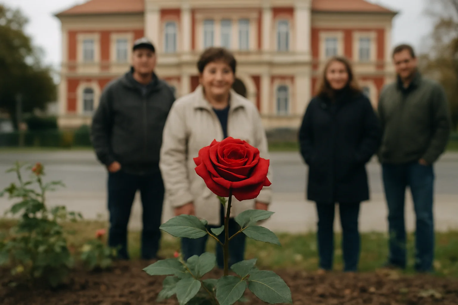Trandafir brazilian plantat la Primăria Negrești-Oaș