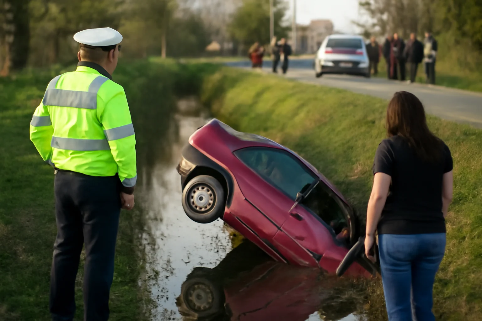 Trei persoane au murit după ce o mașină a căzut într-un canal la Băbești, județul Satu Mare
